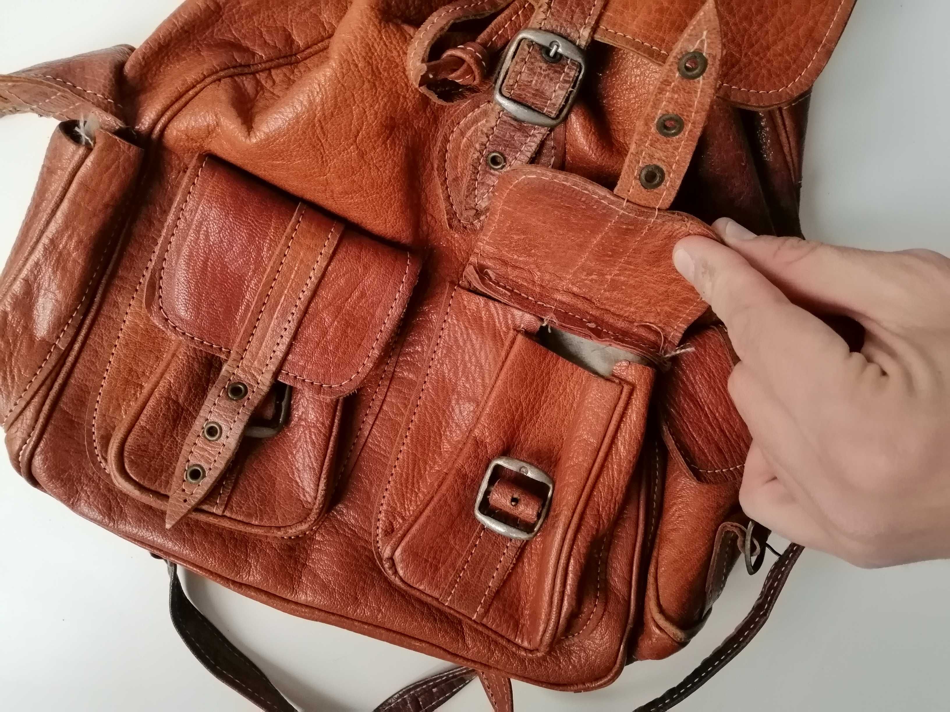 рюкзак кожа коричневый leather brown handmade ручная работа