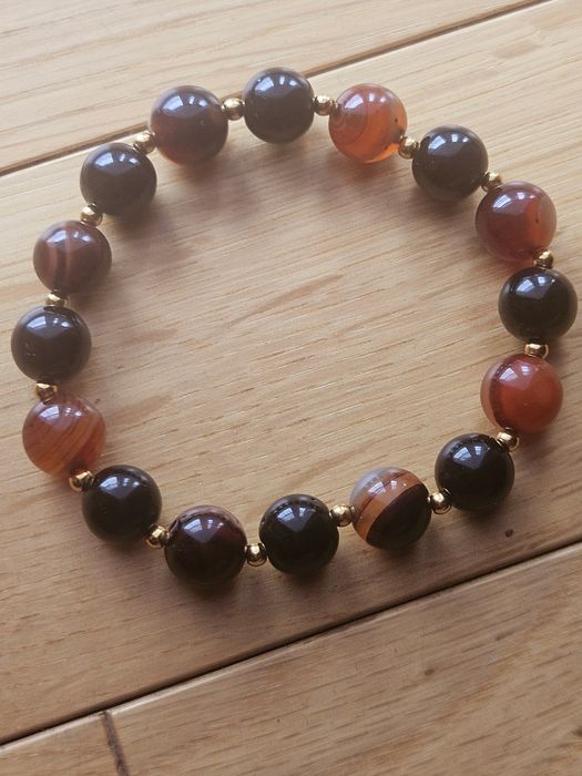 Bransoletka z agatami 10mm