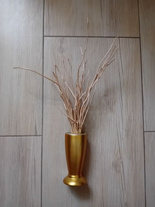 Złoty flakon z gałązkami ozdoba