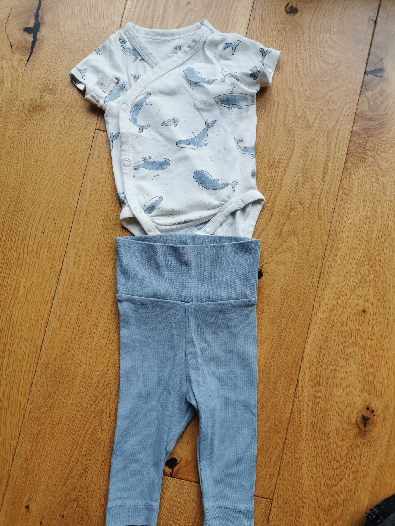 Zestaw niemowlęcy body+legginsy H&M r56