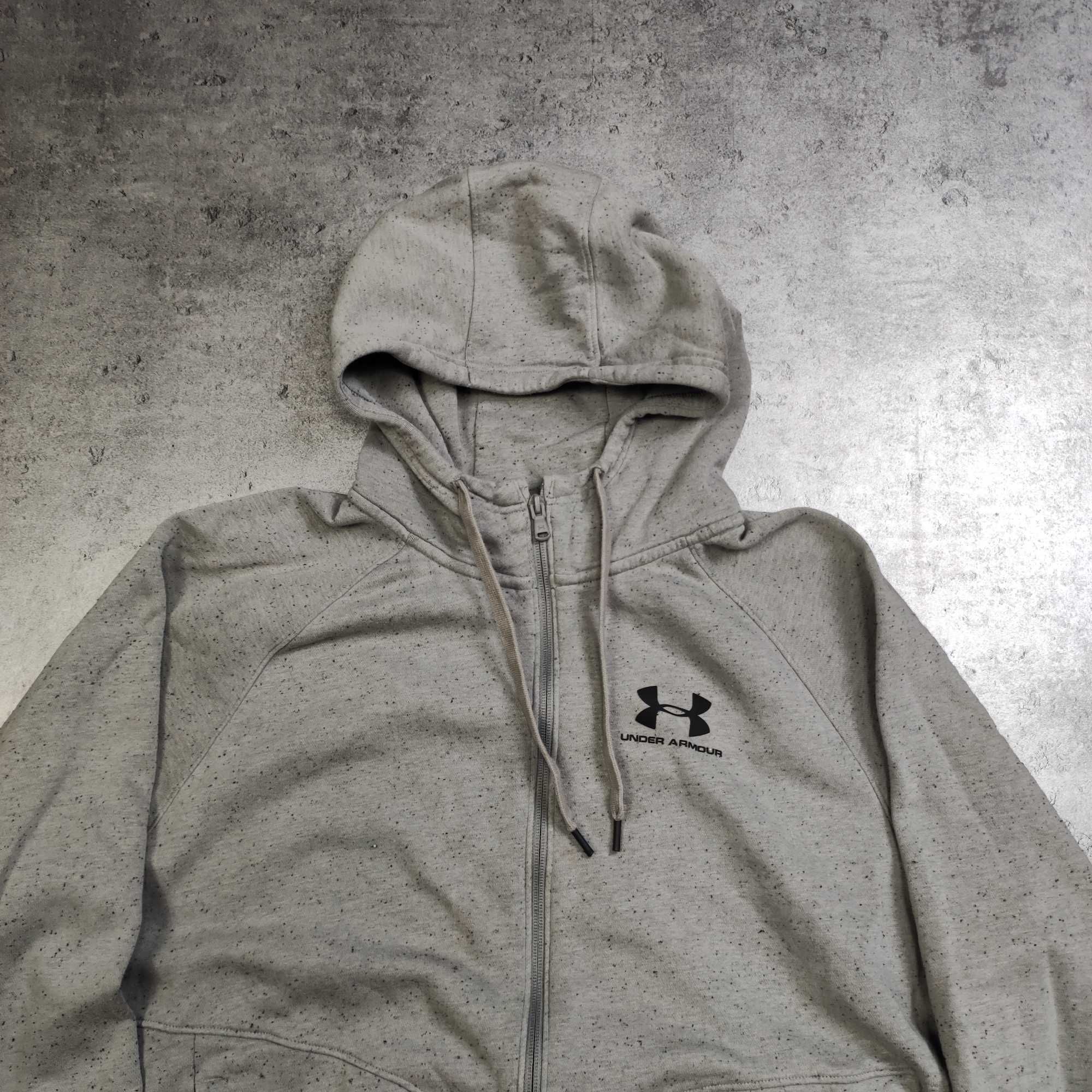 MĘSKA bluza z Kapturem Szara Rozpinana Bawełna GYM Under Armour Logo