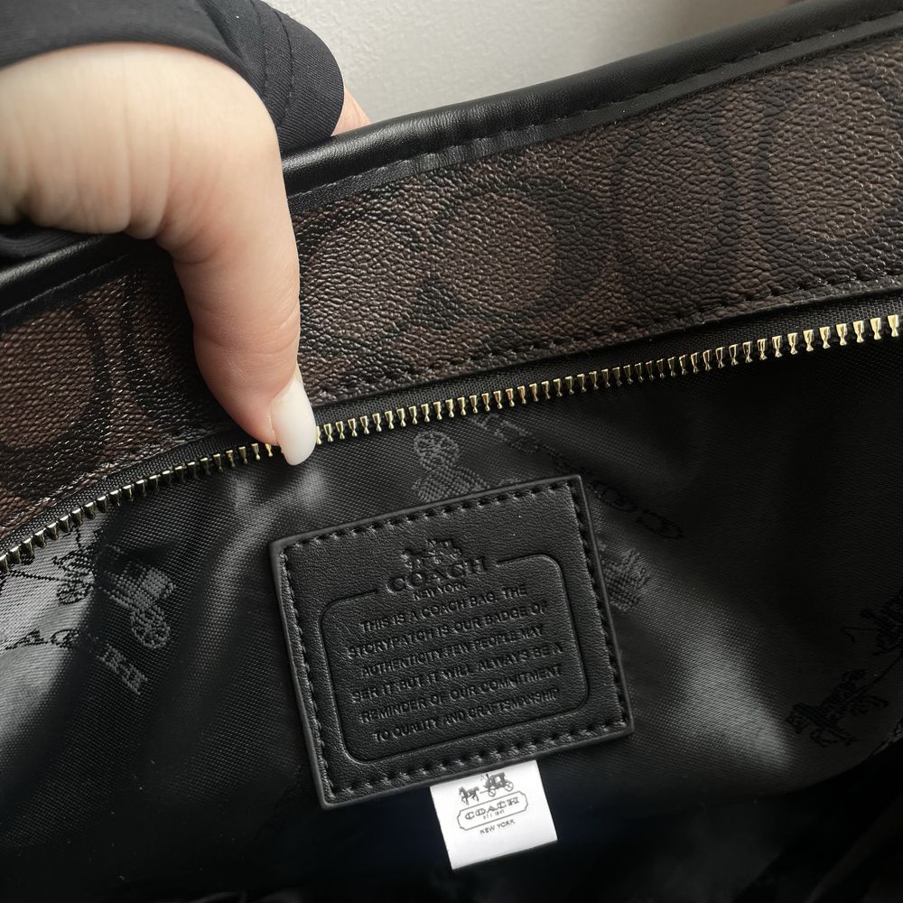 Сумка coach шопер монограмная