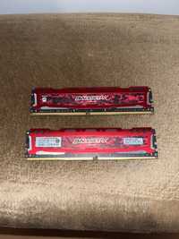 Ballistix SportsLT DDR4 8GB 2400mhz Red 2x