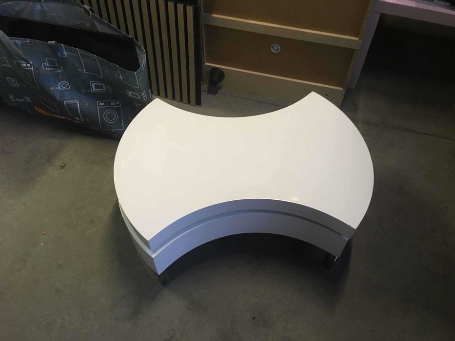 ława stolik biała połysk obrotowa schowek