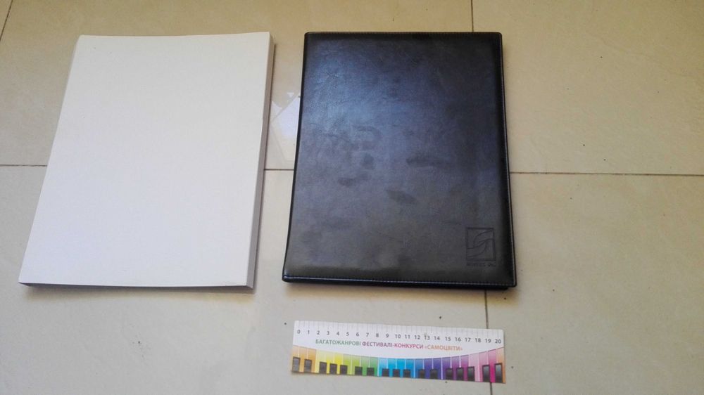 Блокнот Экокожа A4 120  клетка Чёрный + Сменный блокнот A4 120   Новый