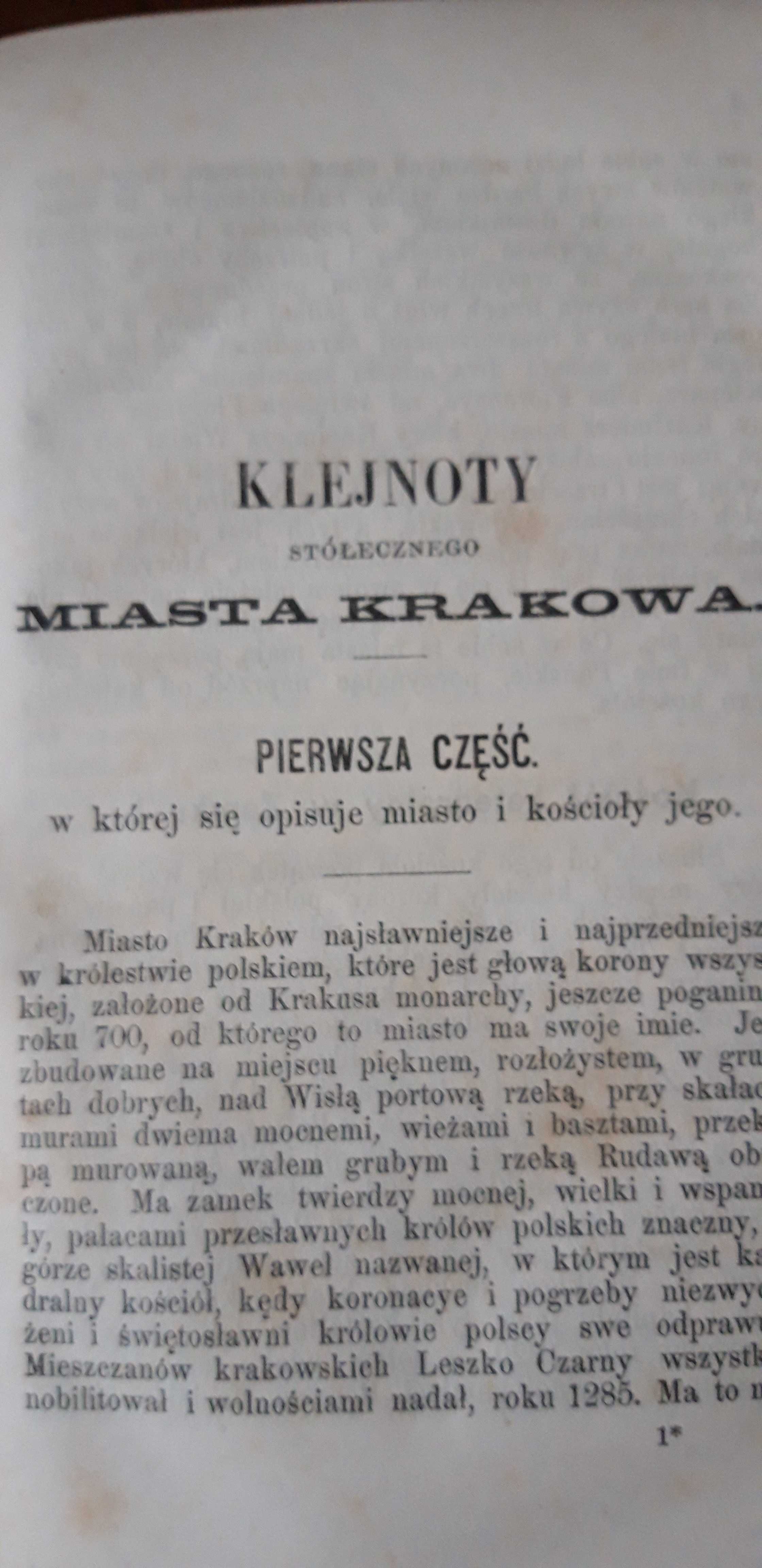 Klejnoty-KOŚCIOŁY Krakowa - P. Pruszcz- Kraków 1861, opr., rzadkie