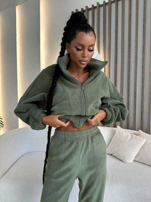 Костюм Фліс — Штани + Зіп Худі — Худі на замку — XS - XL