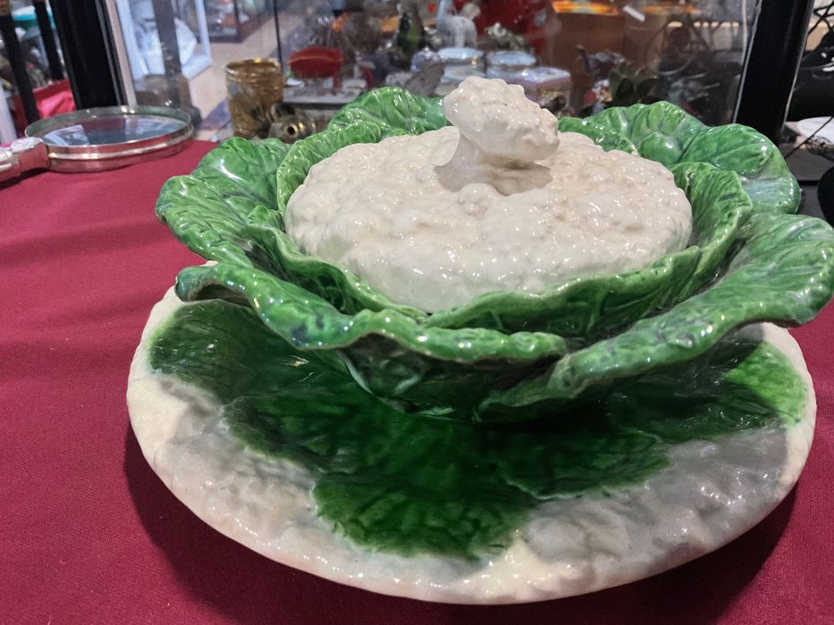 Bordalo terrina couve flor faiança 21 cm a pega 10 cm