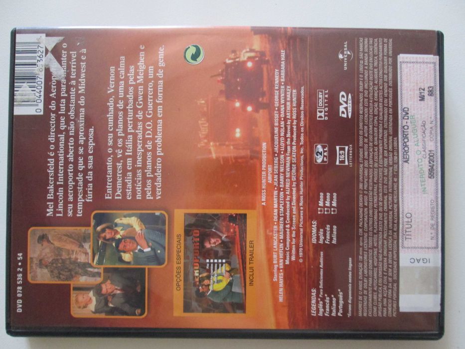 DVD - 
Aeroporto, com Burt Lancaster, Dean Martin, Jean Seberg