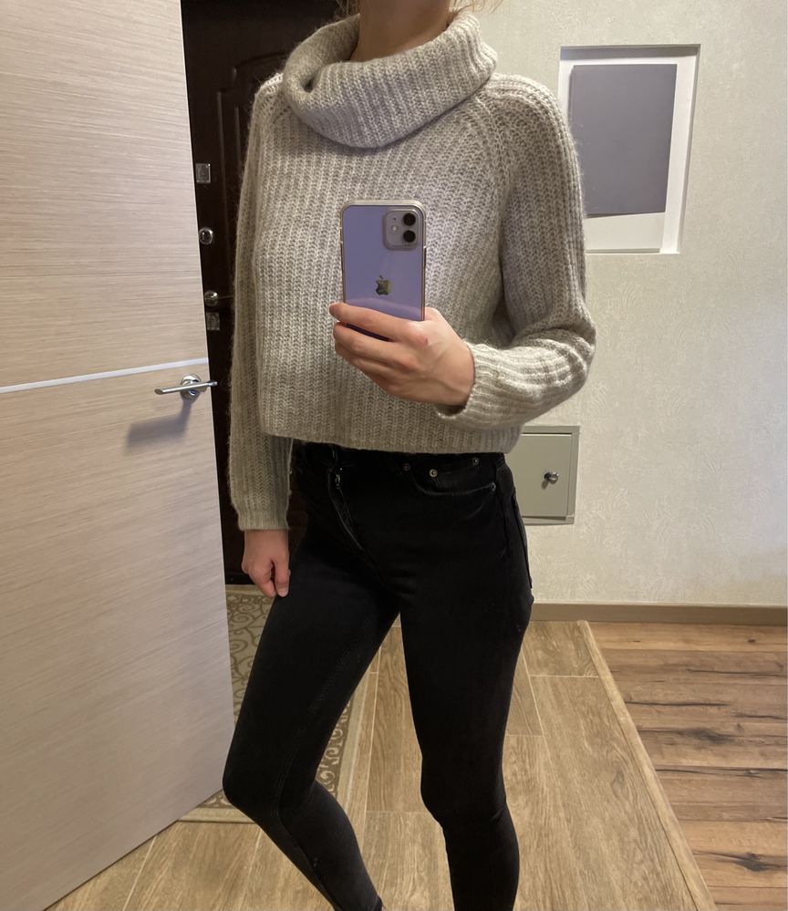 Теплый укороченный свитер топ светр джемпер топ ZARA