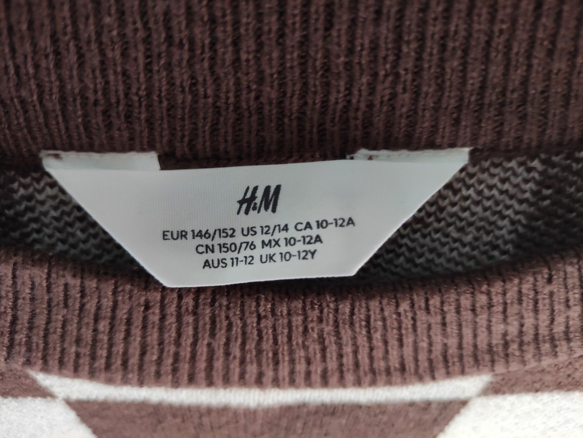 Sweterek sweter bluza w kratkę kratka H&M 146/152