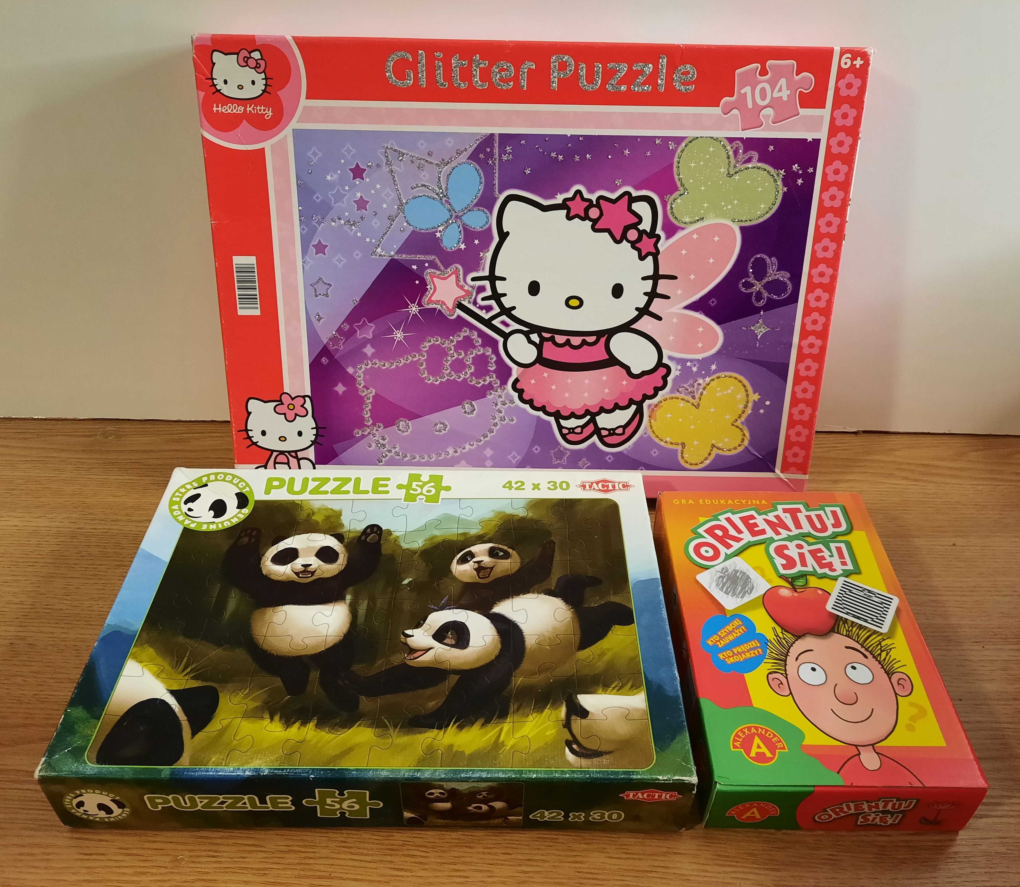 Puzzle (Hello Kitty, Pandy) i gra, 6+