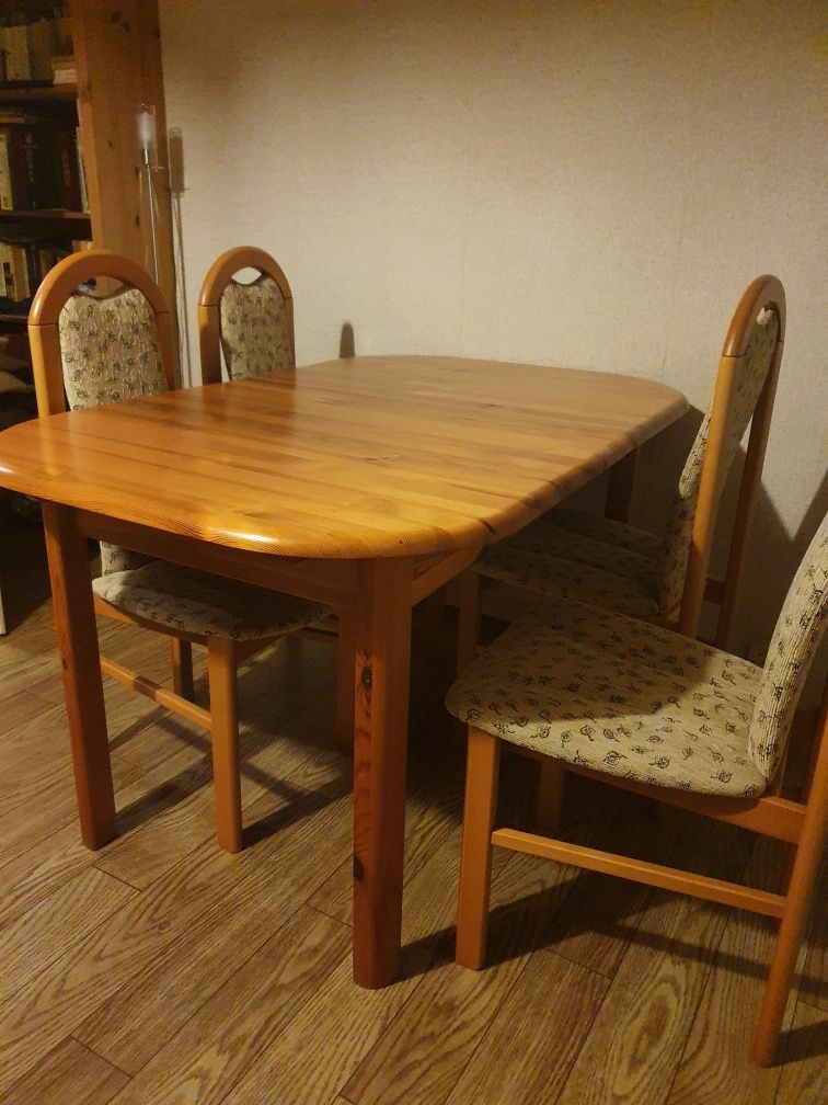 Stół sosnowy + 6 krzeseł