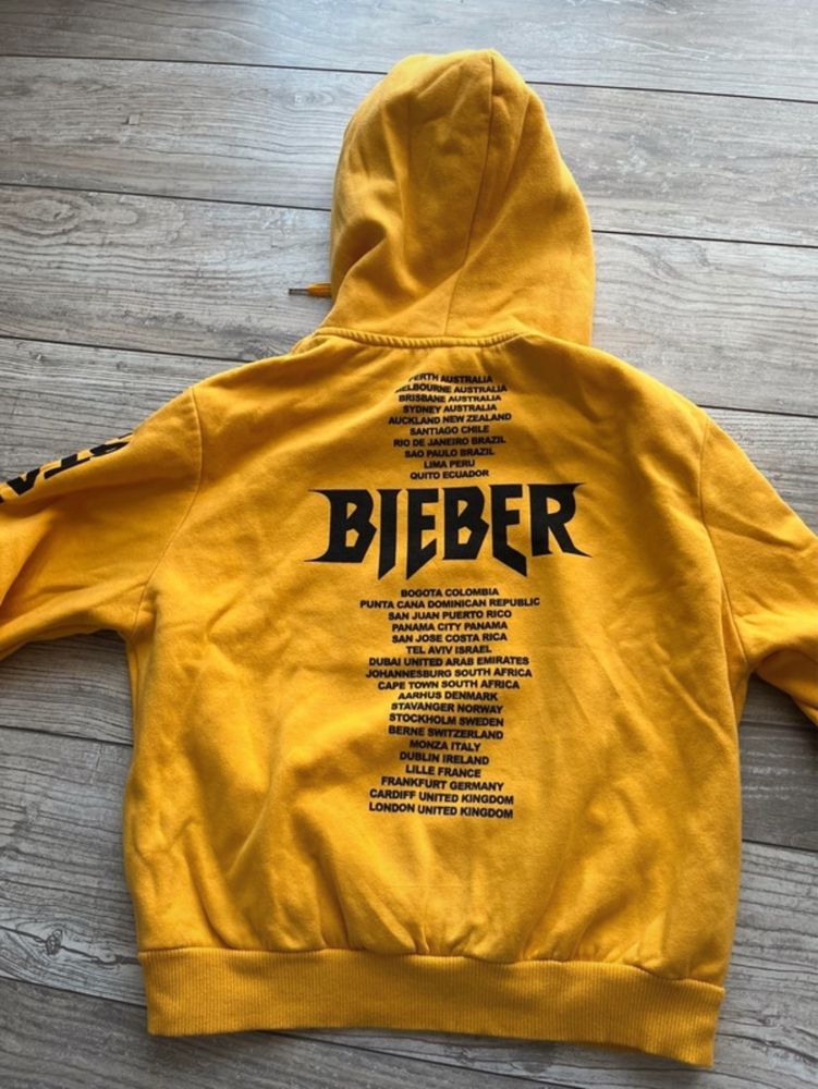 żółta bluza z kapturem justin bieber h&m s