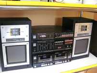 Wieża FISHER wzmacniacz tuner magnetofon deck + dwie kolumny