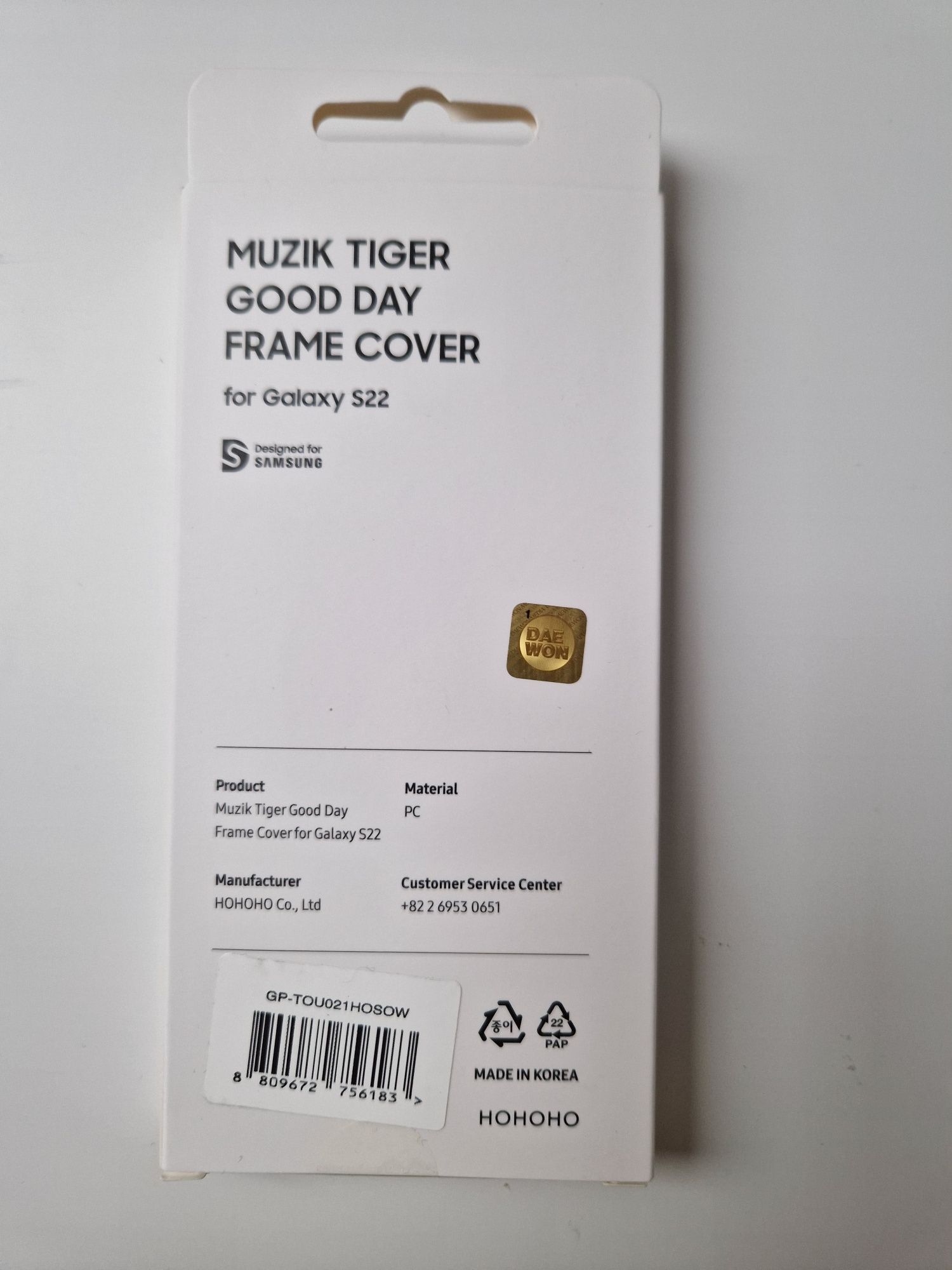 Plecki do etui modelu Samsung S22. Muzik Tiger Good Day Frame Cover