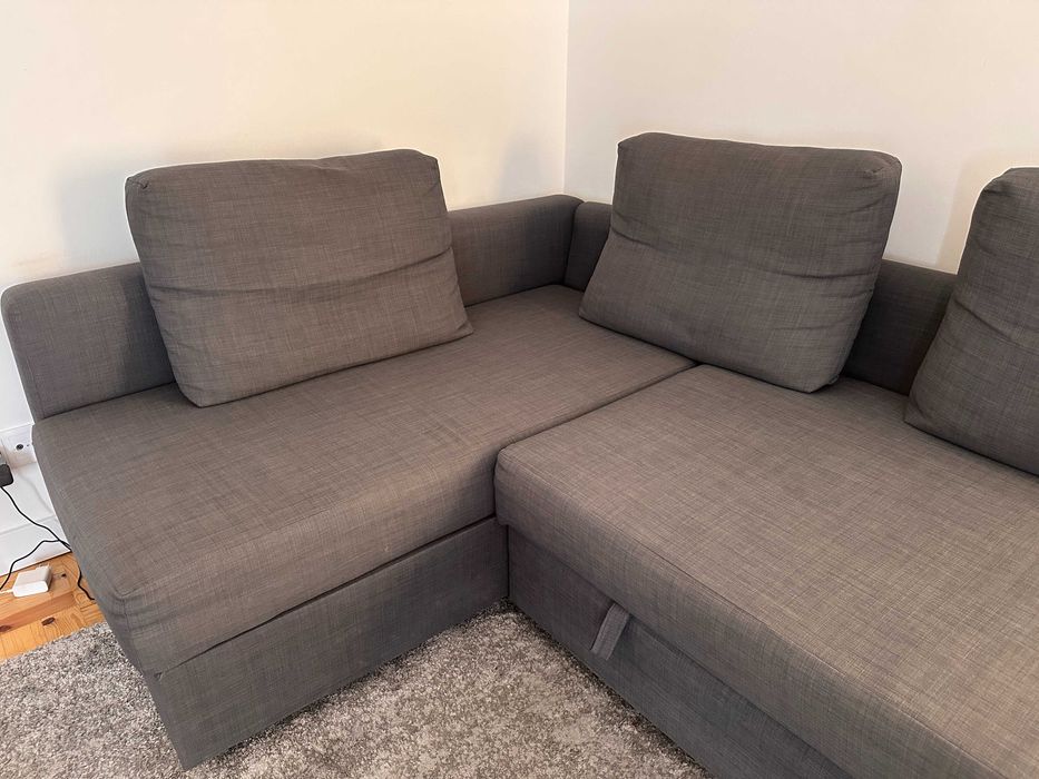 Corner Sofa Bed, dark grey