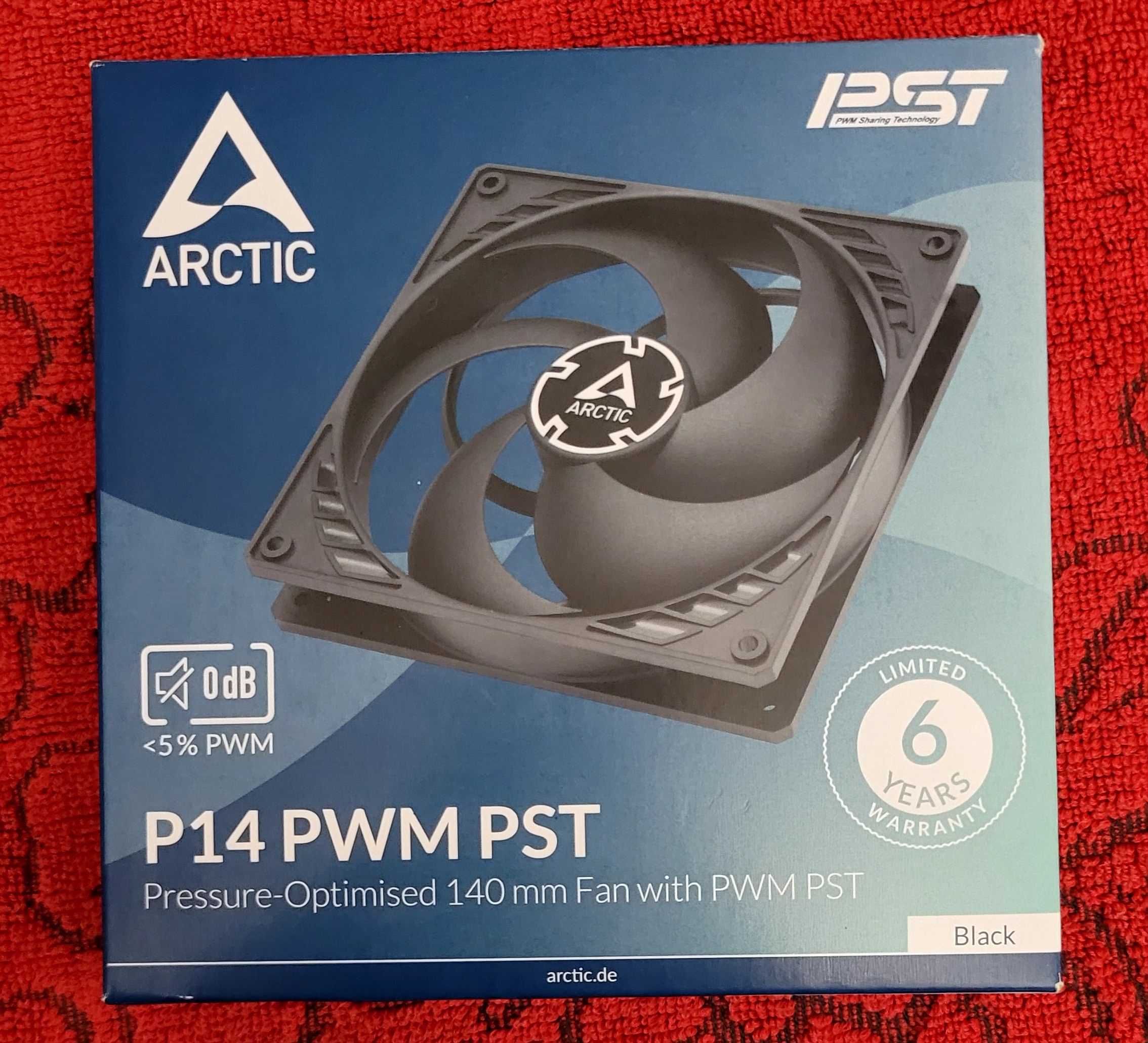 Ventoinha 140mm Arctic P14 PWM PST 1700RPM 4 Pinos PWM Preta
