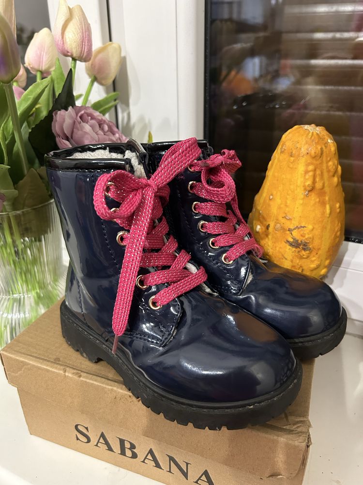 Buty zimowe trapery r . 27 granatowe