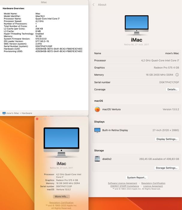 Używany Apple iMac 18.3 A1419 27"