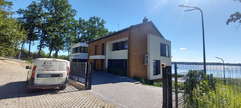 Taras,Altana,Wiata,Elewacja drewniana, konstrukcje drewniane pod panel