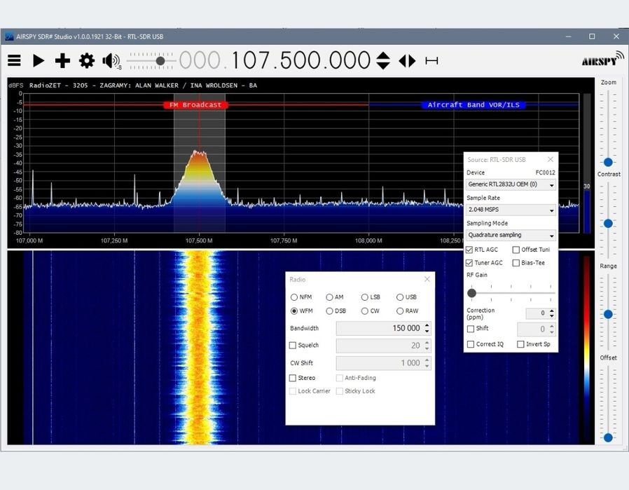 Tuner dvb-t RTL SDR Rtl2832U + FC0012 do nasłuchu