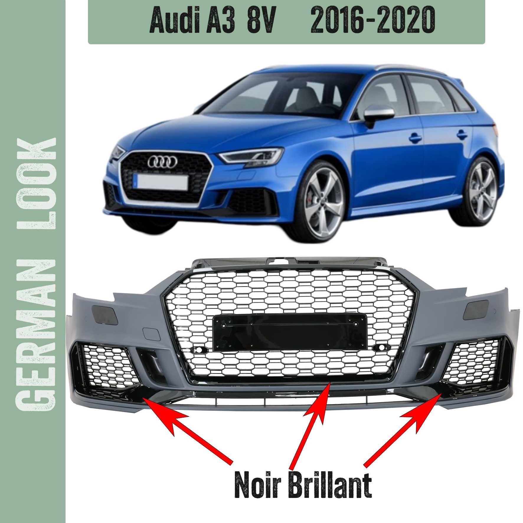 Para-choque frontal visual RS3 para AUDI A3 8V facelift de 2016 a 2020