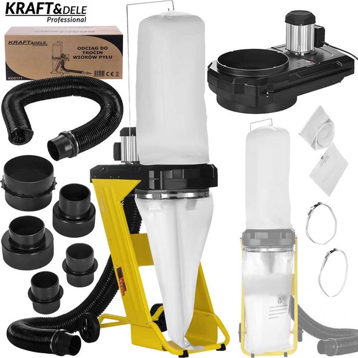 KRAFT&DELE Odpylacz Pochłaniacz Odciąg Trocin Pyłu 600W + Worek KD5171