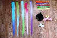 Аксессуары для волос - цветные пряди, повязки, заколки - короны шляпа