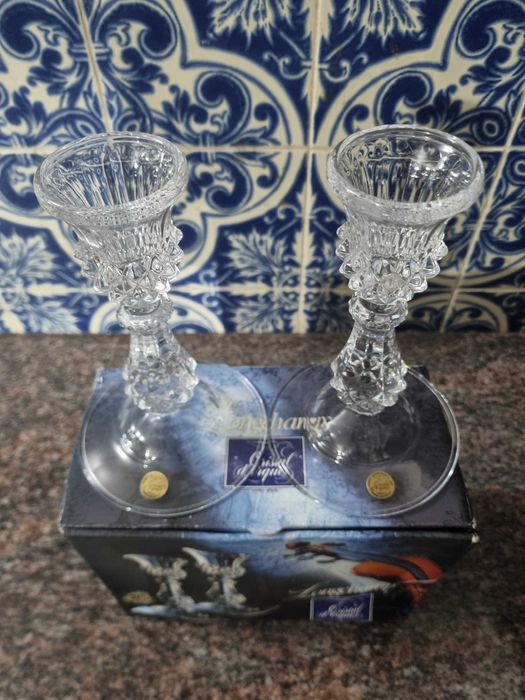 Par de castiçais Cristal D'Arques (novo)