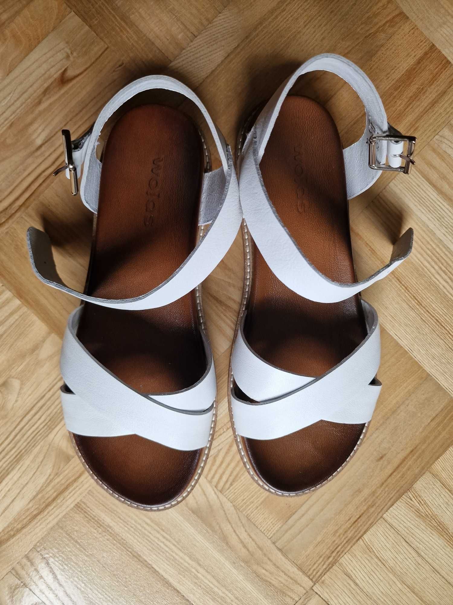 Białe sandały damskie Wojas - rozmiar 37