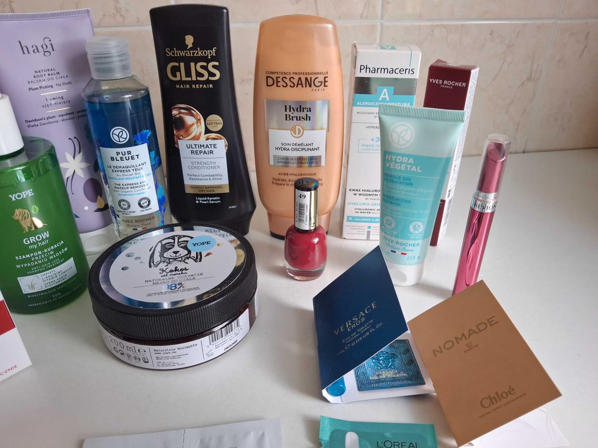 Zestaw 16 kosmetyków Yope, Hagi Chloe Pharmaceris, Yves Rocher, Revlon