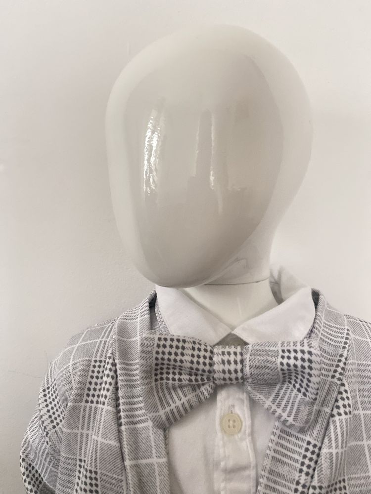 Elegancki garnitur w kratę rozmiar 86cm