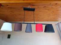 Lampa wisząca duża 5 kolorów HT191023 abażurowa 5 x E14