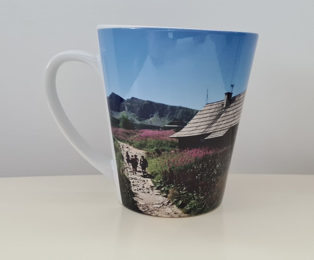 Kubek porcelanowy latte z widokiem! Góry, Tatry,