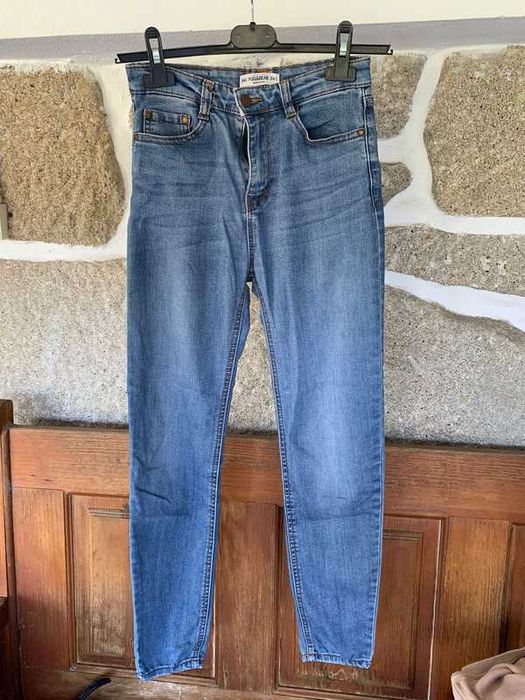 Calças de ganga lavagem média Pull&Bear