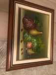 Quadro pintura a óleo moldura madeira