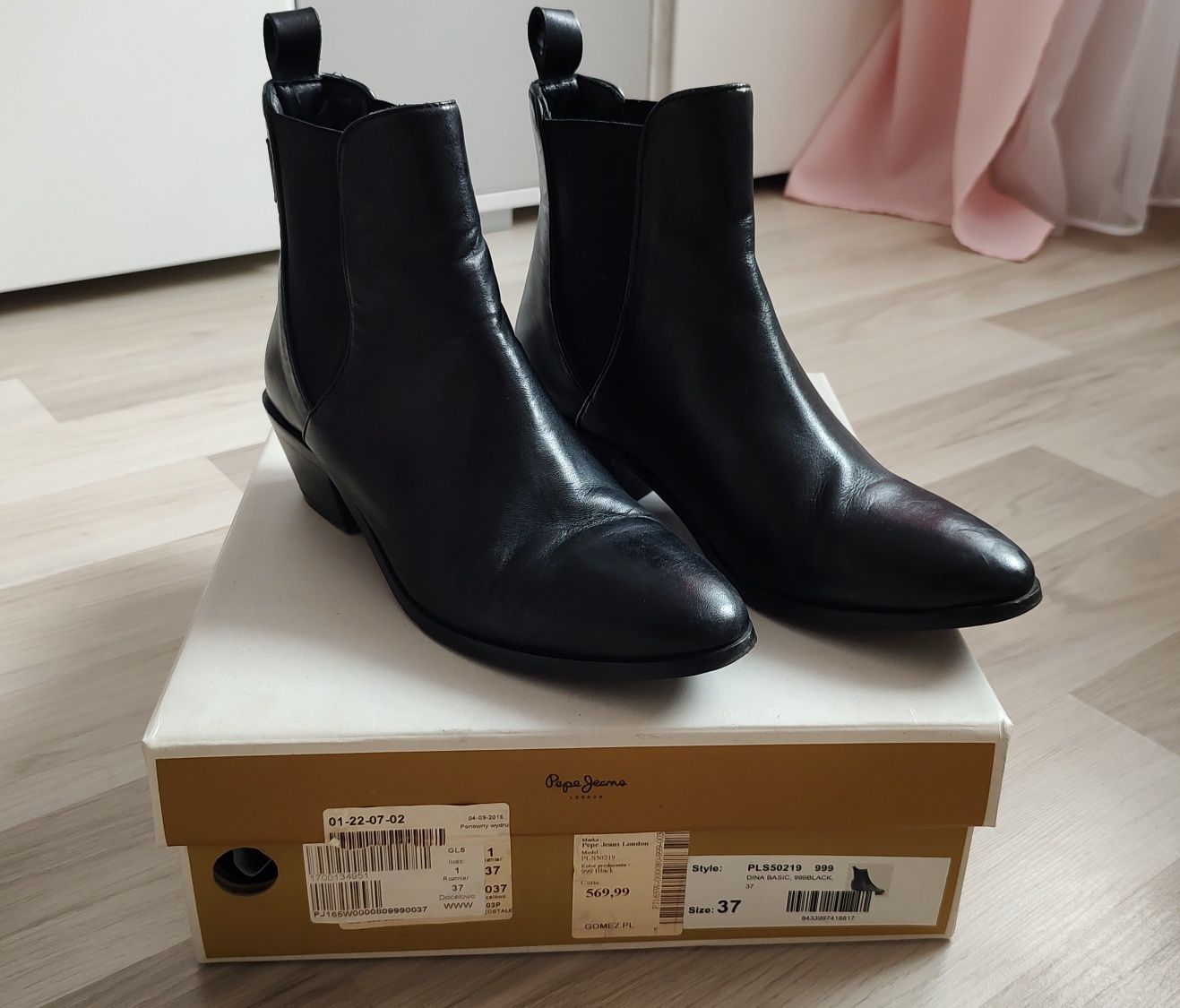 Sztyblety, botki Pepe Jeans, rozmiar 37