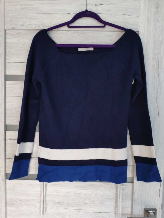 Sweter granatowy sznurowany GEORGE