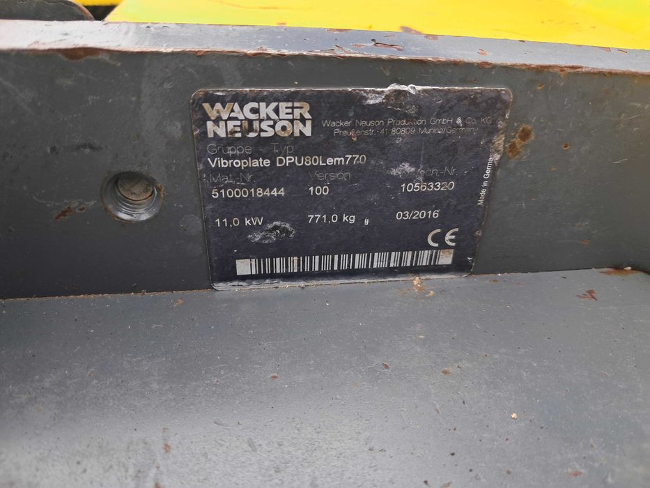 Zagęszczarka WACKER NEUSON DPU 80 Lem  / 770kg! / Bomag Bpr