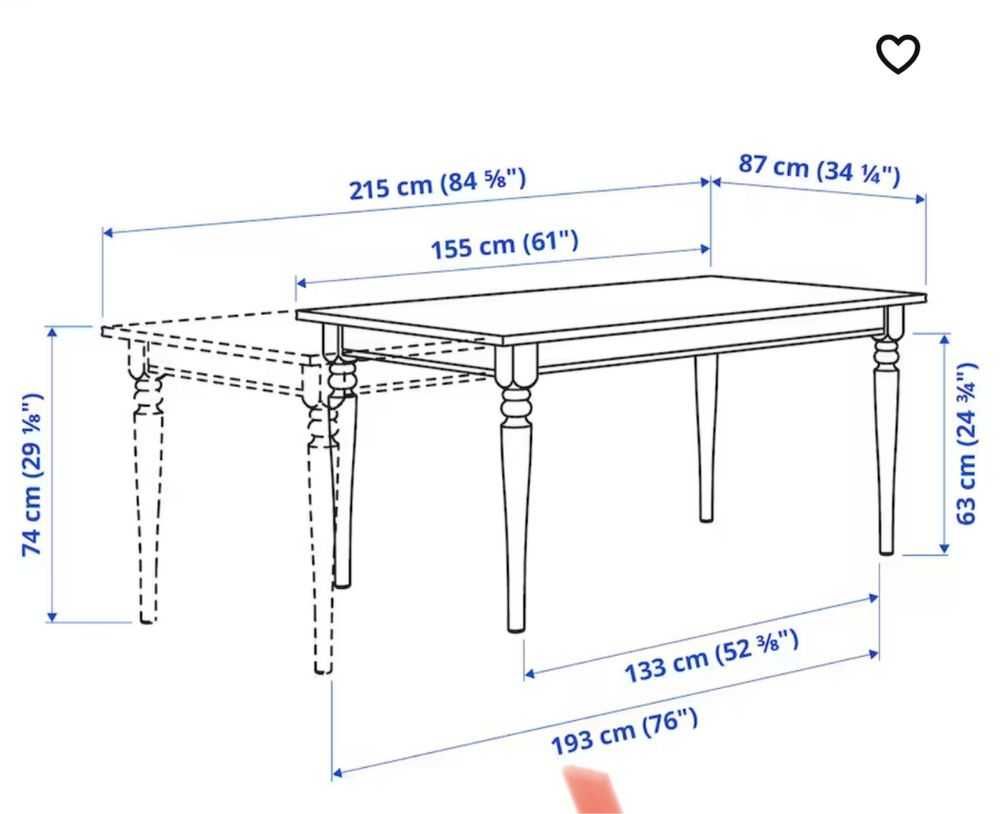 Stół biały Ikea INGATORP duży rozsuwany  boho