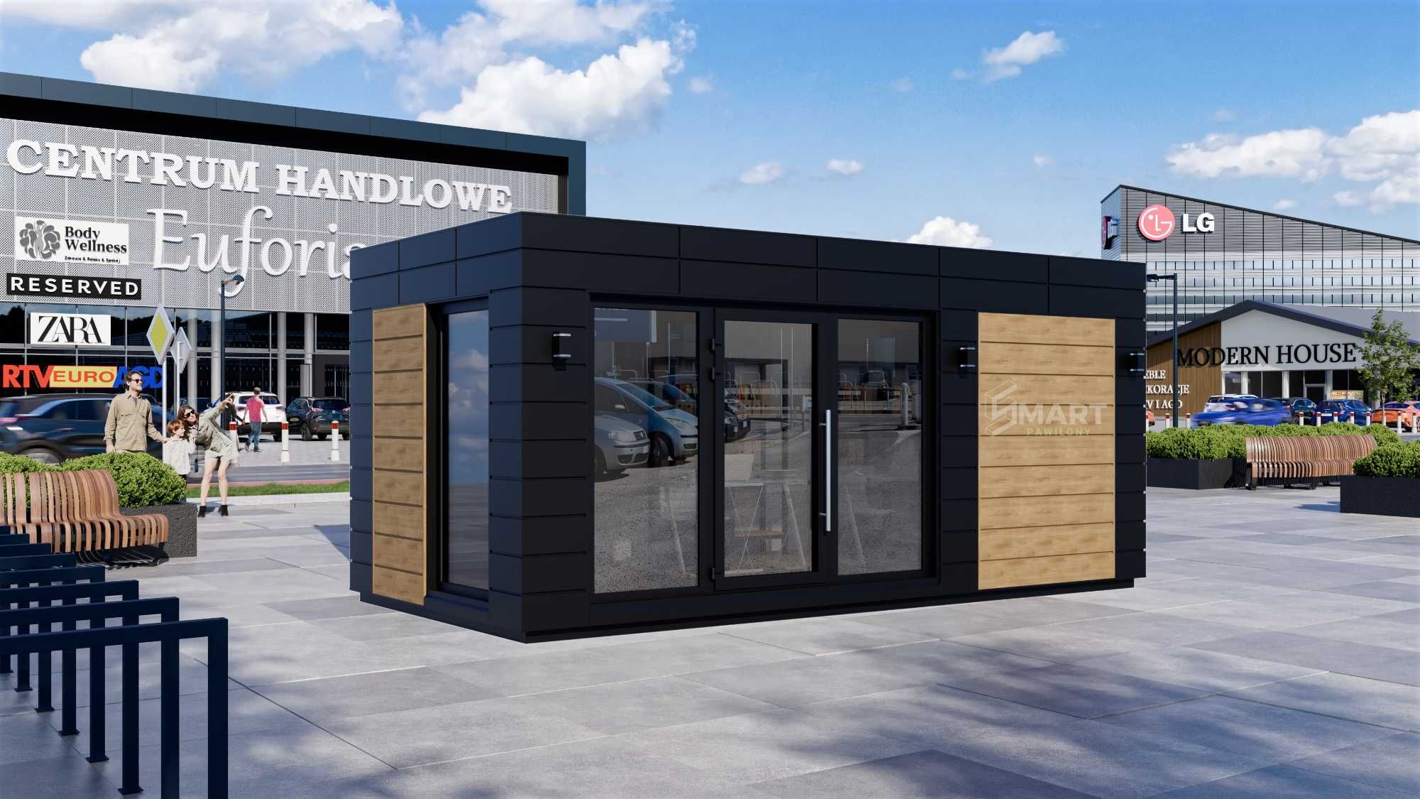 Pawilon Biurowy Handlowy Usługowy Mobilny Kiosk Sklep PREMIUM
