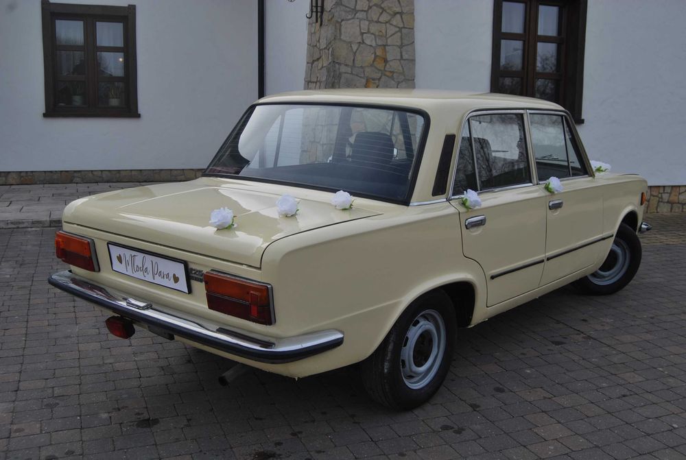 Wynajem ŚLUBNY, EVENTOWY, PRYWATNY Fiat 125p w kolorze kości słoniowej