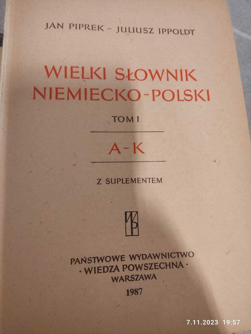 Wielki Słownik Niemiecko-Polski A-Z Piprek