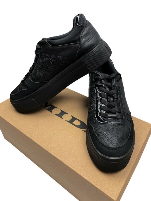 Жіночі кросівки кеди чорні міда mida кожа женские кеды кроссовки шкіра