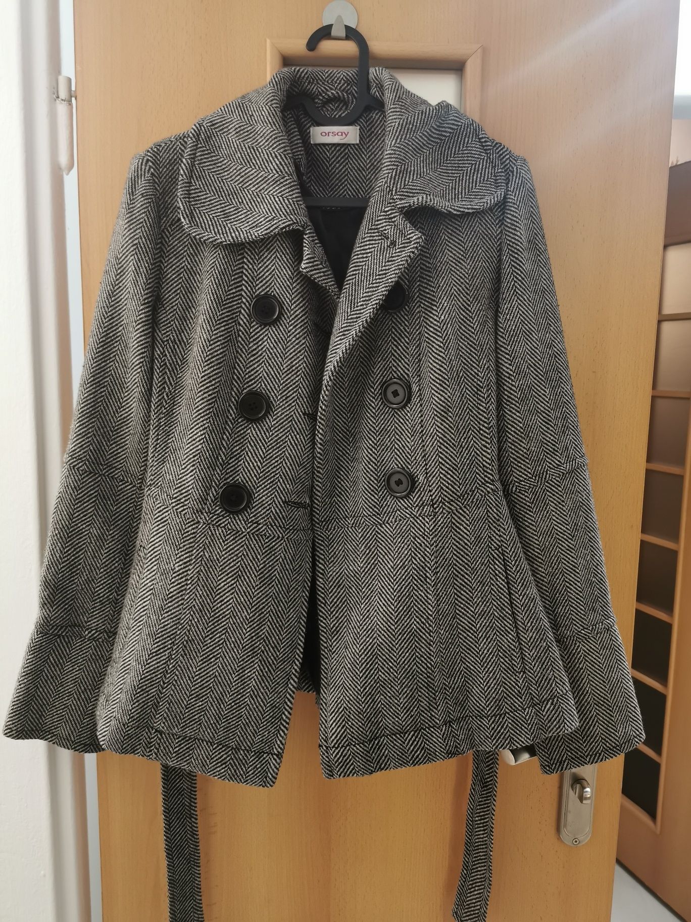 Krótki płaszcz w pepitkę, Orsay, rozmiar S