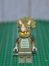 F0437. Figurka LEGO - col431 Triceratops Costume Fan, Series 25