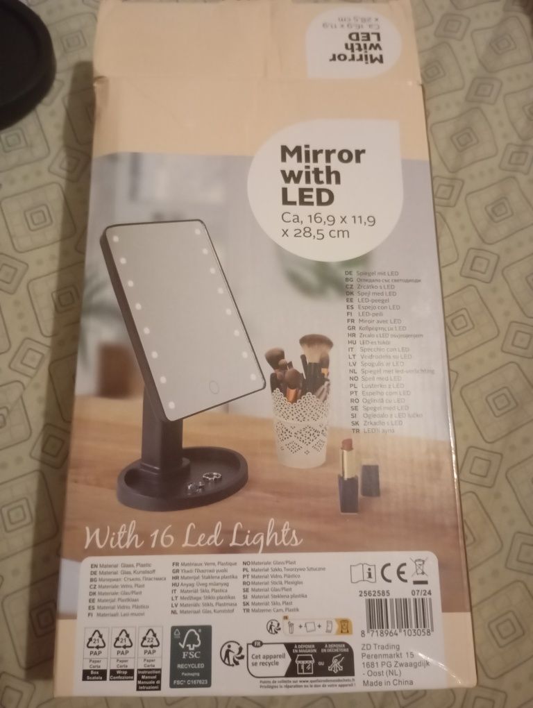 Espelho de maquiagem led