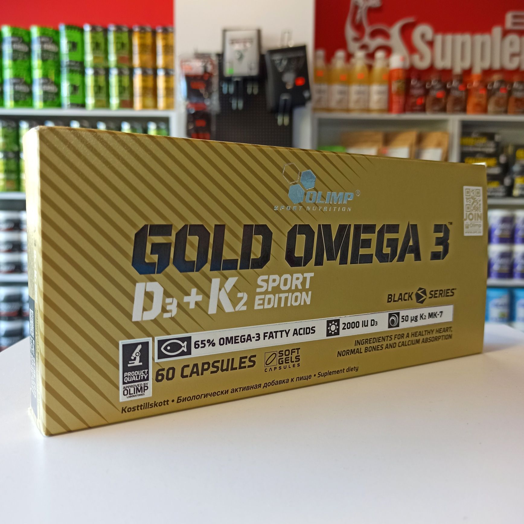 Olimp Gold Omega 3 D3+K2 Sport Edition 60kaps, EPA, DHA, Wit E