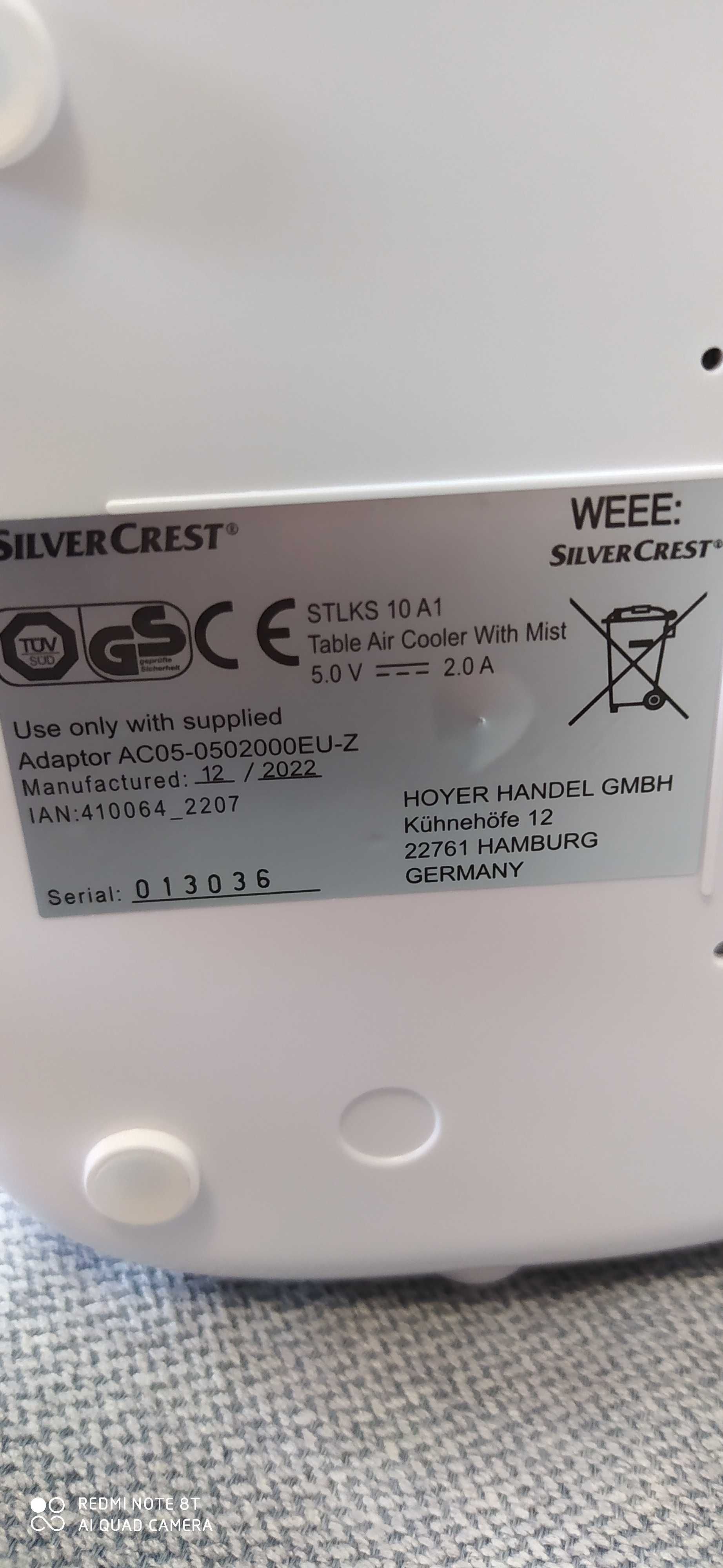 Mini klimator klimatyzer stołowy STLKS 10 A1 LED